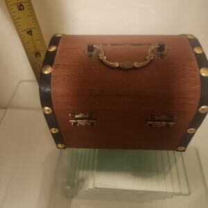 Wooden Retro Treasure Chest Coin Savings Bank